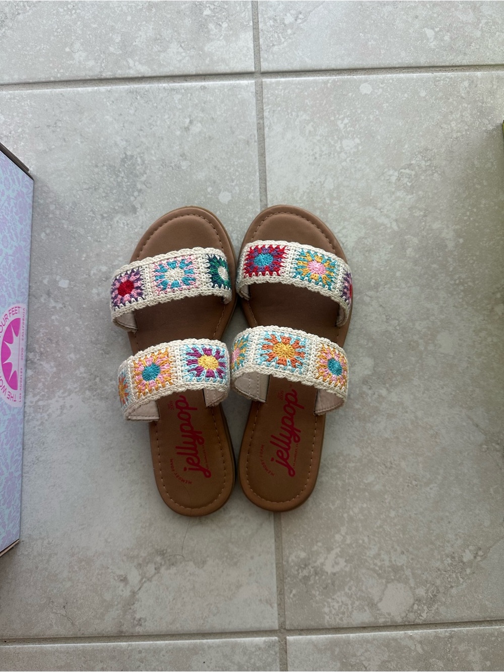 Jellypop Crochet Multi Color Slides